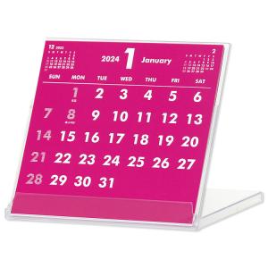 2022年CDケース卓上カレンダー（ピンク&ホワイト）12冊から名入れ無料｜librorianet