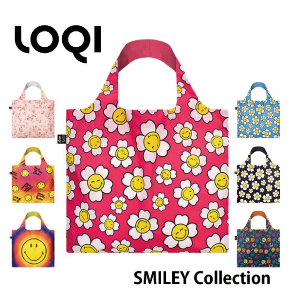 ローキー エコバッグ スマイリー 折りたたみ LOQI レジカゴ ナイロン エコバック 軽量 大容量...