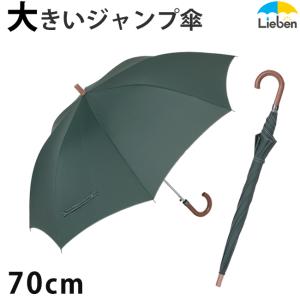 傘 メンズ 大きいサイズ ジャンプ傘 ワンタッチ 紳士 カサ かさ 70cm×8本骨 LIEBEN-0183