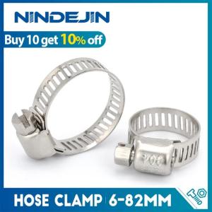Nindejin-3-10個のホースクランプ調整可能な6-82mmステンレス鋼ワームギアホースクリップホース水管の配管用ロック｜liefern