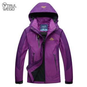 Trvlwegoキャンプハイキングジャケット女性の秋の屋外スポーツクライミングトレッキングウインドブレーカー旅行防水紫バラ色｜liefern