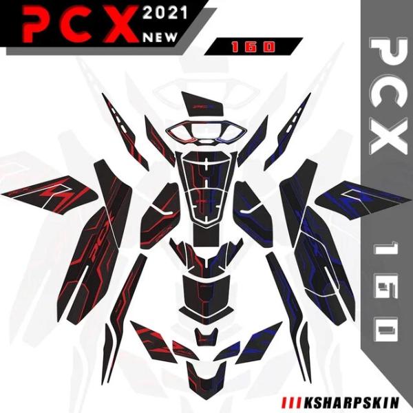 オートバイ用ステッカー,保護ステッカー,カーボンファイバー,フェード用,ホンダ用,pcx 2021,...