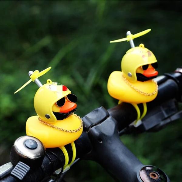 黄色のアヒルの自転車用ホーン,ダックデザインの小さな黄色い自転車用アクセサリー