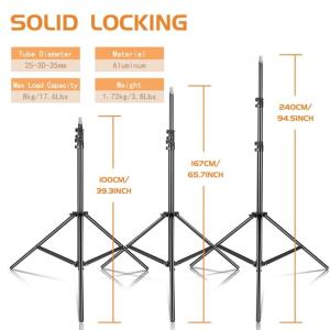 写真撮影用の調整可能なライトスタンド,頑丈な金属製ブラケット,エアクッション,厚い三脚,4m, 2.8m, 2.4m｜liefern