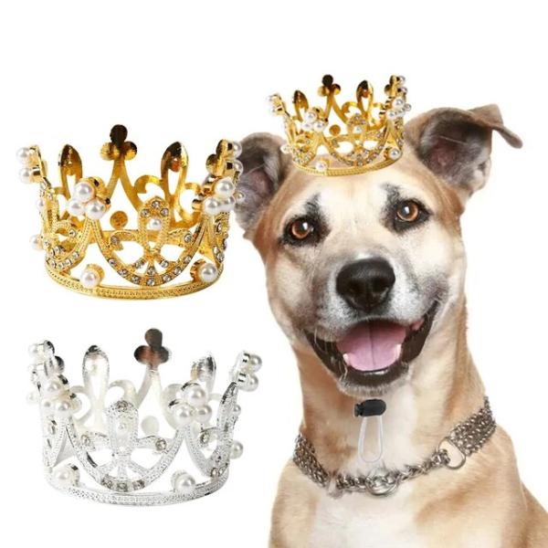 かわいいペットのヘアピン,光沢のあるカラフルな犬のティアラ,プリンセススタイル,子犬の誕生日帽子