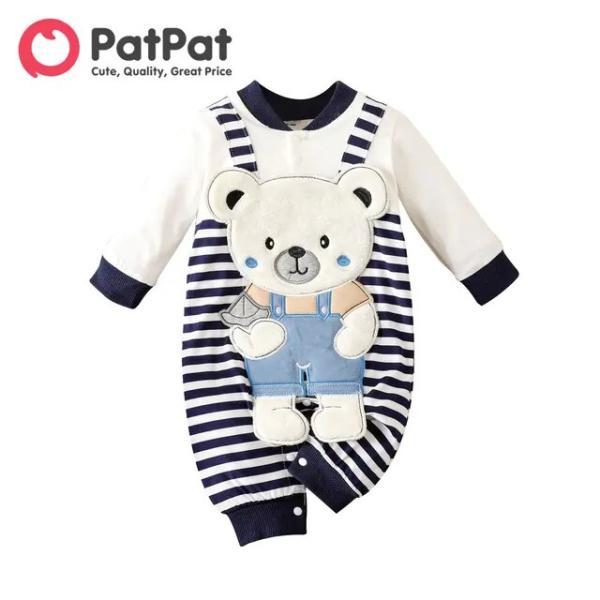 Pat-赤ちゃんの男の子の服、生まれたばかりのオーバーオール、幼児のロンパース、新生児のジャンプスー...