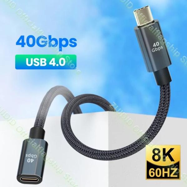 USB4.0 40 5gbpsサンダーボルト3延長ケーブルusbタイプcタイプc pd 100ワット...