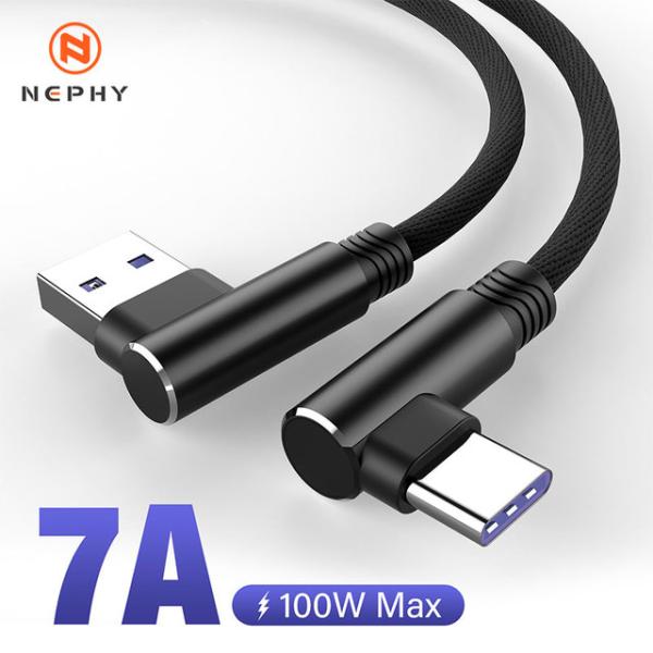 USB Type-C急速充電ケーブル,90 ° 7a 100w 100w