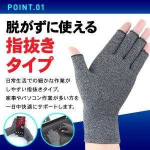 手袋サポーター 着圧手袋 指なし 関節炎 腱鞘...の詳細画像2