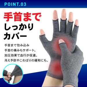 手袋サポーター 着圧手袋 指なし 関節炎 腱鞘...の詳細画像4