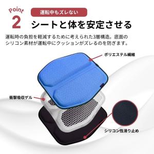 車クッション 腰痛 低反発 カーシートクッショ...の詳細画像3