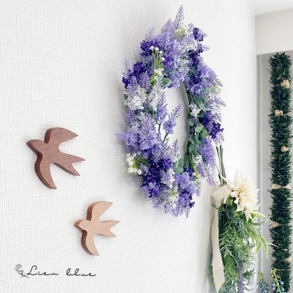 リース パープル 大きめ 新築祝い 38cm 造花 インテリア おしゃれ 開店祝い 風水 flowe...