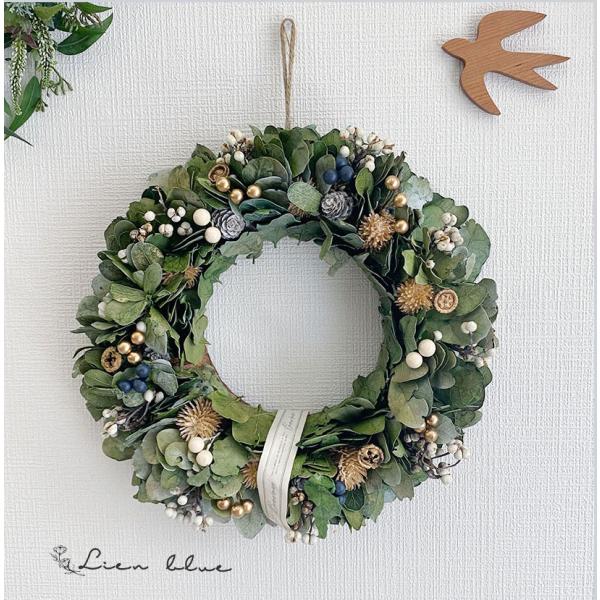 リース ドライフラワー ユーカリ 花 グリーン シック アンティーク 誕生日 新築祝い 開店祝い 母...