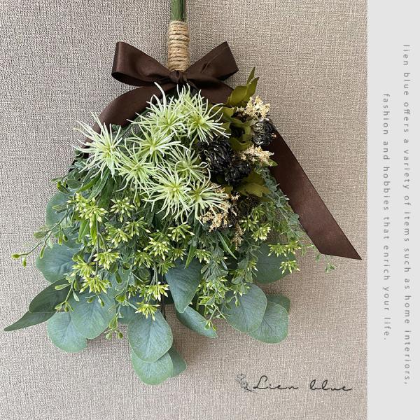 スワッグ フラワー グリーン 造花 アーティフィシャルフラワー 誕生日 新築祝い 開店祝い 新居 結...
