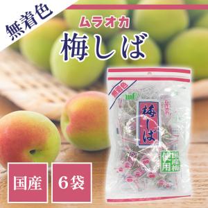 梅しば 無着色 95g 6袋セット 村岡食品 緑 ムラオカ 国産 カリリ梅 個包装 持ち歩き 漬物 おやつ 子供 お菓子 熱中症対策