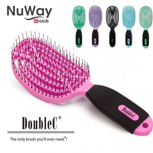 送料無料NuWay Double C ヘアブラシ ダブルC ニューウェイ フォーヘア スカルプ スタイリング カラー6色 穴あき