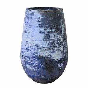植木鉢 釉薬陶器製 大型 ライスター トール ブルーライム（青） φ65cm×H103.5cm（22号）【パレット配送・送料お見積り】