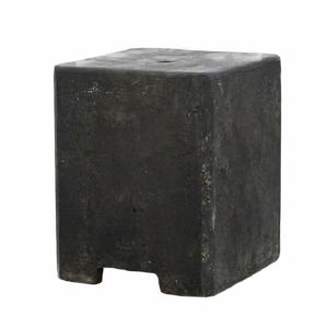 花台（鉢置台） テラコッタ製 ペデスタル プリズム アンティークブラック（黒） □24cm×H30cm