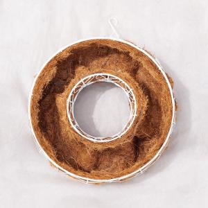 寄せ植え専用 アイアン製 リースリング ココファイバー付 ホワイトM W28×H9.0cm