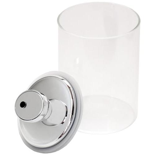 密閉 ガラス キャニスター 保存容器 エア・リデューサー スリム M 900cc F9483 シルバ...