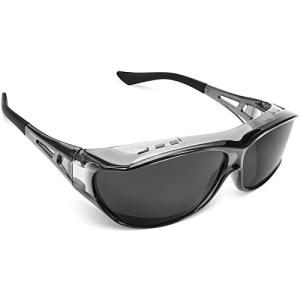 [TINHAO] 偏光 オーバーグラス オーバーサングラス 偏光サングラス メガネの上からかけられるオーバーグラス レンズ曲がる 偏光グラス U