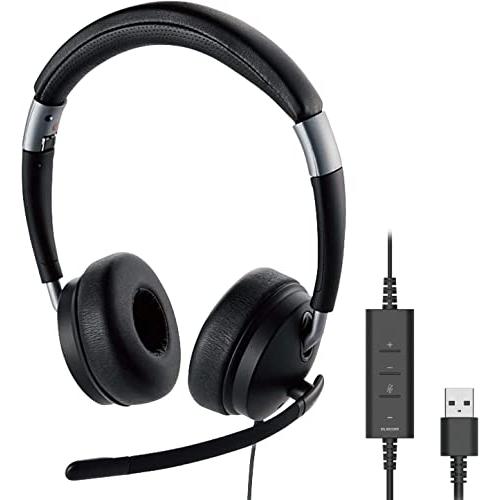 エレコム ヘッドセット 有線 USB接続 折りたたみ式 マイクミュート機能付き 40mmドライバ 両...