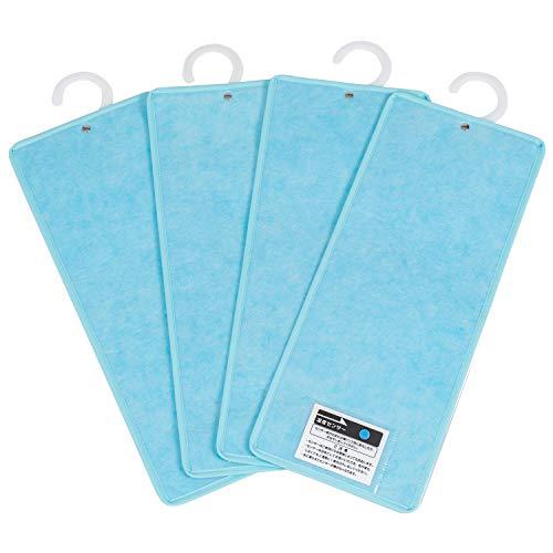 アストロ 除湿シート ライトブルー 4枚組 クローゼット 吊り下げ 衣類 吸湿シート 防ダニ 湿気取...