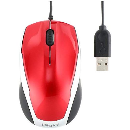 ナカバヤシ Digio2 有線 3ボタンマウス BlueLED レッド Z8200