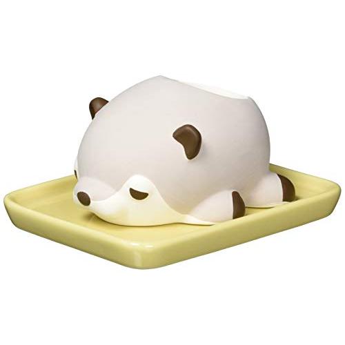 りぶはあと 素焼き加湿器 ねむねむアニマルズ カワウソのくるり ポット本体:約W8xD10xH6cm...