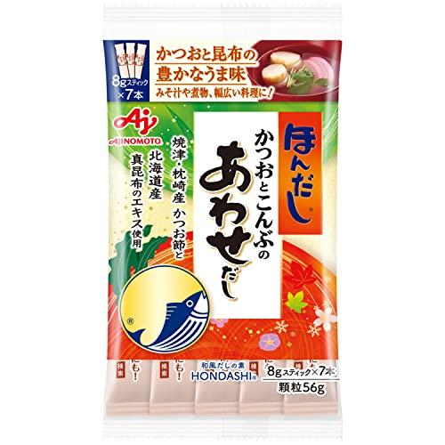 Ajinomoto 味の素 ほんだし かつおとこんぶのあわせだし 8gスティック7本入×8個