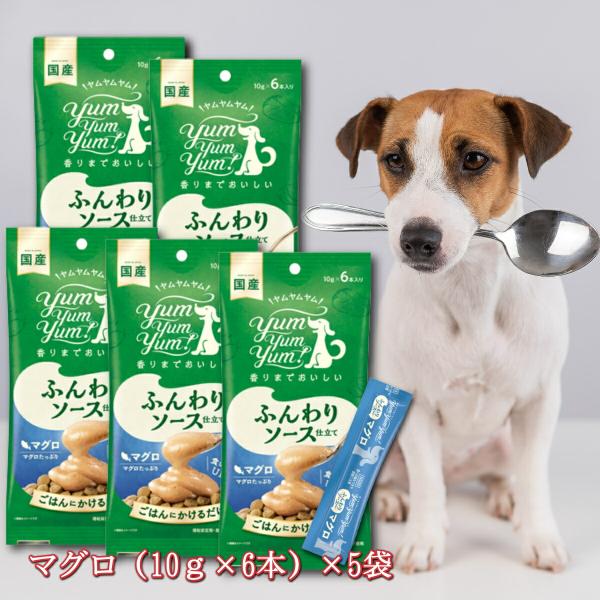 ヤムヤムヤム yum yum yum！ ふんわりソース仕立て マグロ 60g ×5袋セット 犬 ペッ...