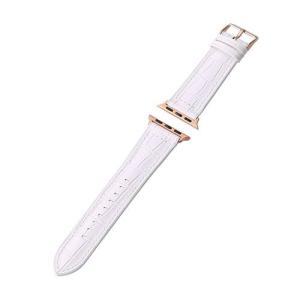 ELECOM Apple Watch 41/40/38mm/バンド/ハイブリッドレザー/クロコホワイト   AW-41BDLHVCRW