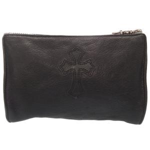 クロムハーツ CHクロス ダガーファスナー コスメティックポーチ バッグ 紺 ネイビー シルバー925  0134  CHROME HEARTS｜life-time