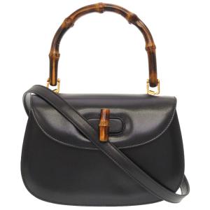 GUCCI（グッチ） 美品 バンブー レザー ネイビー 000 2046 0188 2WAY