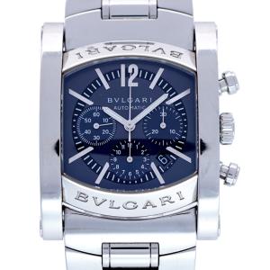 △ ブルガリ BVLGARI AA44S アショーマ SS/レザー 自動巻き メンズ