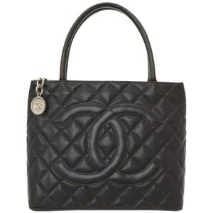 CHANEL キャビアスキン 復刻トート ブラック CHANEL（シャネル） 復刻トート シルバー金具 キャビアスキン ブラック
