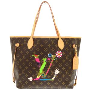 美品 ルイ ヴィトン ネヴァーフルMM モノグラム ハンド MOCA限定 村上隆デザイン M95560 トートバッグ LV 0094 LOUIS VUITTON