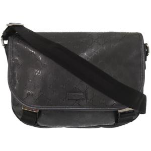 美品 グッチ ベルトバッグ ショルダーバッグ GGスプリーム PVC ブラック系 GUCCI（グッチ） ソフトGGスプリーム トートバッグ 縦長 PVC レザー