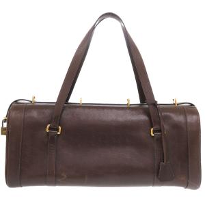 美品 エルメス ヴィンテージ レザー ブラウン ゴールド金具 〇H刻印 ヴィンテージ ボストンバッグ 茶 0713 HERMES メンズ