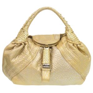 フェンディ スパイバッグ レザー ゴールド ハンドバッグ 1239 FENDI