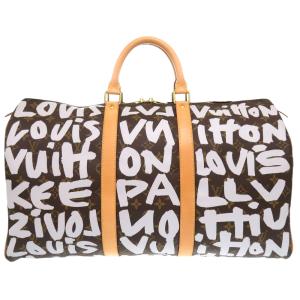 美品 ルイ ヴィトン キーポル50 モノグラム グラフィティ ホワイト M92197 ボストンバッグ LV 1608 LOUIS VUITTON