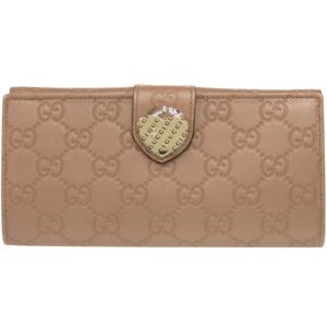 未使用 グッチ グッチシマ 203550 レザー ピンクベージュ 長財布 0848 GUCCI