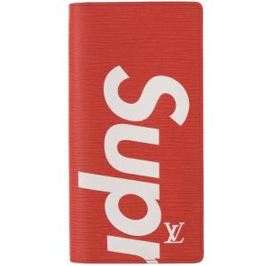 未使用 ルイ ヴィトン Supremeコラボ ポルトフォイユ ブラザ エピ M67719 エピレザー レッド 長財布 赤 LV 0249 LOUIS VUITTON