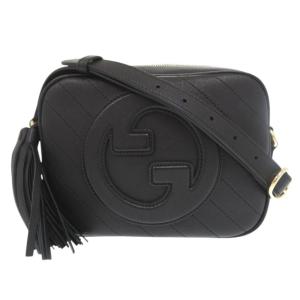 新品同様 グッチ ブロンディ 742360 レザー ブラック ショルダーバッグ 黒 0510 GUCCI