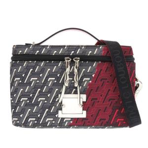 美品 クリスチャンルブタン ルビクリック ナイロン グレー レッド ハンドバッグ 2way ショルダーバッグ 2133 Christian Louboutin