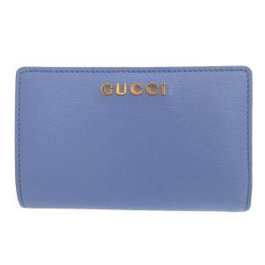 新品同様 グッチ レザー 772640 パープル 紫 2つ折り財布 財布 0558 GUCCI