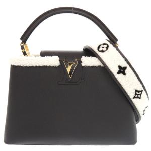 新品同様 ルイ ヴィトン カプシーヌMM M59073 IC トリヨンレザー シアリング ブラック ハンドバッグ 黒 LV 0237 LOUIS VUITTON