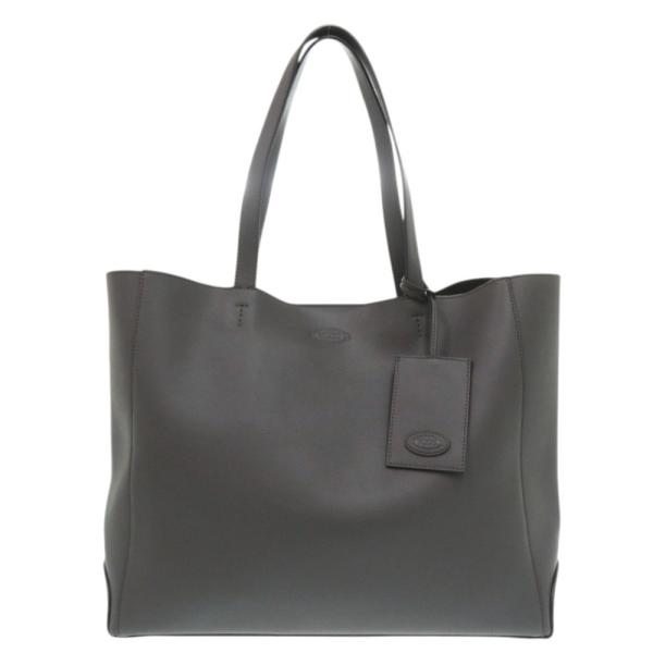美品 トッズ レザー グレー トートバッグ 0296 TOD’S