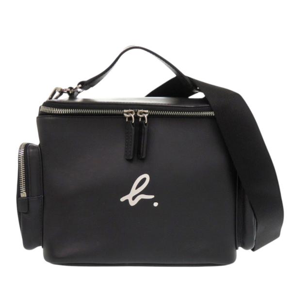 美品 アニエスベー ヴァニティ レザー ブラック 2way ショルダーバッグ 黒 0713 agne...