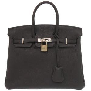 美品 エルメス バーキン25 トゴ ブラック シルバー金具 A刻印(2017年製) ハンドバッグ 黒 1535 HERMES